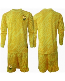 Francia Portiere Maglia Gara Casa Repliche Europei 2024 Bambino Maniche Lunghe